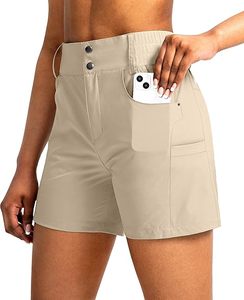 Shorts de randonnée et de golf respirants en nylon et élasthanne pour femmes, shorts cargo extensibles à taille haute avec poches fonctionnelles, shorts à séchage rapide - Product Image 1