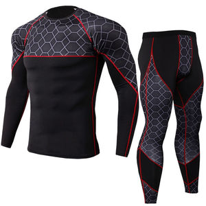 Conjunto de Compresión para Hombre, Camiseta de Manga Larga con Diseño de Panal de Abeja y Leggings a Juego, Ropa Deportiva para Entrenamiento y Gimnasio - Product Image 5
