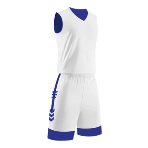 Uniforme de Baloncesto Blanco con Cuello en V, Sin Mangas, Transpirable, Estampado, Conjunto de Camiseta y Pantalones Cortos Deportivos, Diseño Personalizado con Nombre del Equipo, Nombre y Número - Product Image 1