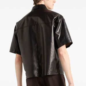 Camisa de Cuero de Alta Gama para Hombre, Botones Frontales Clásicos, Corte Elegante e Informal, Cuero Genuino, Hecho a Medida, Marca Privada, Venta al Por Mayor - Product Image 2