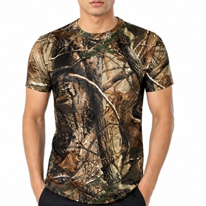 Camiseta de rendimiento para hombre, camuflaje, manga corta, para caza y deportes, de primera calidad, de secado rápido, transpirable, para actividades al aire libre. - Product Image 1