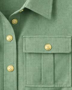 Conjunto de lino rojo para mujer, camisa de manga corta con botones y pantalones cargo con bolsillos, conjunto informal de dos piezas para verano, venta al por mayor. - Product Image 5