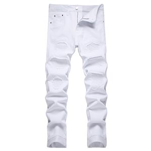 Jeans Ajustados Elásticos para Hombre, Pantalones Vaqueros Rotos, Jeans de Moda Desgastados, Venta al Por Mayor OEM - Product Image 1