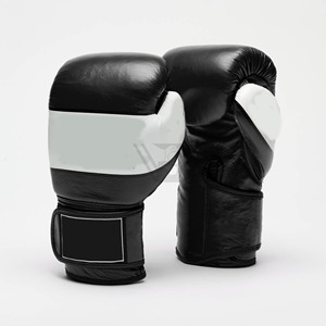 Gants de boxe en cuir respirants unisexes personnalisés avec votre propre logo imprimé, fermeture à boucle et crochet - Gants d'entraînement professionnels - Product Image 1