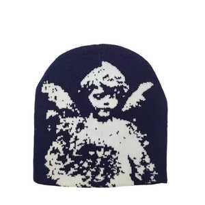 Unisex Adult Beanie Hat 56-58CM Jacquard Knit Character Pattern <b>Winter</b> <b>Cap</b> Casual Style Acrylic Material - Product Image 1