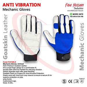 Vente en gros de gants de mécanicien en cuir de chèvre de qualité supérieure pour hommes gants de sécurité non doublés pour le travail quotidien fabriqués au Pakistan - Product Image 6