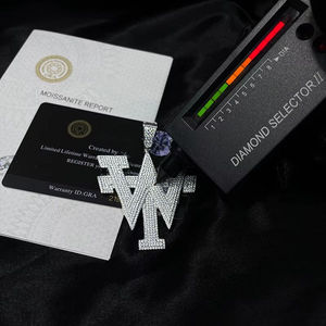 Pendentif Lettre en Moissanite Plaqué Or 18K, 39g, en Argent Sterling 925 Micro-Pavé, Bijou Unisexe Hiphop pour Homme, Idéal pour Fêtes et Déclarations - Product Image 2
