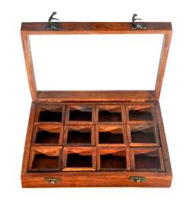 Fabricante de Cajas de Especias de Madera, Venta al por Mayor de Cajas de Especias Multicompartimento Resistentes a la Humedad con Tapa de Latón, Gran Venta - Product Image 5