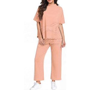 Conjunto coordinado para mujer en color personalizado, hecho de algodón/poliéster, tela ligera y transpirable, conjunto coordinado para venta en línea. - Product Image 3