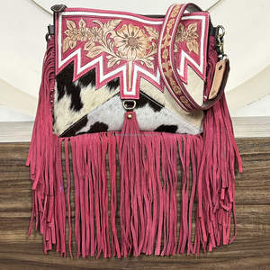 OEM ODM Large Capacity Handcrafted Genuine Cowhide Leather Crossbody Fringe <b>Bag</b> Designer Shoulder Purse Perfect for Women's - Product Image 4