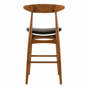 Tabouret de bar commercial scandinave moderne de luxe en teck indonésien durable avec siège rembourré – Confort et style pour votre mobilier de bar - Product Image 3