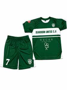 Conjunto de Camiseta de Fútbol Dearborn United S.A, Azul Sublimado, Secado Rápido, para Niños, Corte Regular, Manga Corta, Cuello Redondo, 100% Poliéster - Product Image 3