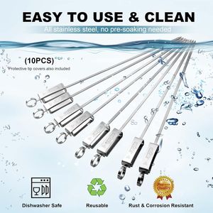 Spiedino per Kebab in Acciaio Inox da 17 Pollici, Utensile Piatto per Barbecue e Cottura di Shish Kebab - Product Image 1