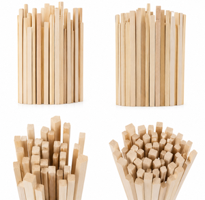 Tiges en bois naturel carrées 1x1 pouce 36 pouces, coupe lisse, fournitures de bricolage, artisanat moderne du Vietnam - Product Image 1