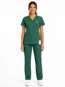 Conjunto de Uniforme de Enfermería para Mujer, Top Elástico con Cintura Ajustable y Pantalones Jogger, Antiarrugas, de Jersey - Product Image 6