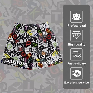 <b>Men</b> Abstract Letter Print Polyester Swim <b>Trunks</b> Regular Fit Woven Sublimation Transfer Print Breathable Shorts - Product Image 1