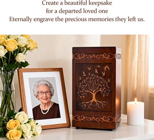 Urnas de Madera Árbol de la Vida para Cenizas Humanas, para Adultos, Hombres y Mujeres, Urna de Cremación Tradicional de Madera de Caucho Grande con Capacidad para hasta 250 LBS - Product Image 4