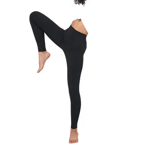 Proveedor profesional Leggings de Yoga de mujer madura de alta elasticidad, pantalones de yoga transpirables Legging de mujer madura