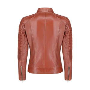 Veste de moto en cuir synthétique marron pour homme, à capuche, zippée, imperméable, réversible, doublée de coton, veste de motard - Product Image 4
