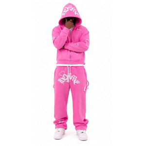 Nouveau style 2027 Survêtement à capuche pour homme, avec logo personnalisé, coupe évasée, en molleton technique, ensembles de jogging, marque privée, service OEM - Product Image 4