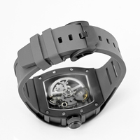 Montre automatique à mouvement mécanique, cadran squelette, bracelet en silicone, acier inoxydable, étanche, Designer JC-9-190G-35