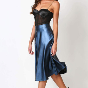 Jupes de mode pour femmes en similicuir bleu extensible de qualité supérieure 2026 – Vente en gros OEM ODM - Product Image 4