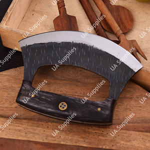 Couteau de Chef Alaskan Ulu Professionnel en Acier Inoxydable Forgé à la Main, Lame Entière, Tranchant comme un Rasoir, Manche en Bois, Personnalisable OEM, Faible MOQ, OBM - Product Image 3