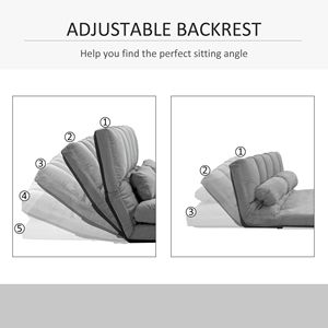 Divano Letto Convertibile con Struttura in Metallo e Imbottitura in Schiuma - Grigio, Pieghevole per Soggiorno e Camera da Letto - Product Image 5