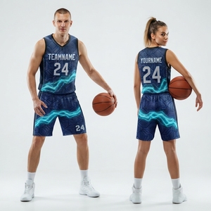 Ensembles d'uniformes de basketball d'été respirants sur mesure OEM par sublimation, grandes tailles, maillots - Product Image 2