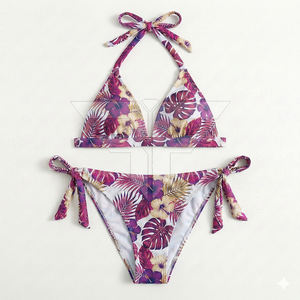 เสื้อผ้าผู้หญิงลายสัตว์คุณภาพสูงแบบใหม่ ขายส่ง บริการ OEM ผลิตตามสั่ง ชุดสองชิ้น ผ้าโพลีเอสเตอร์/คอตตอน แห้งเร็ว สำหรับฤดูร้อน - Product Image 1