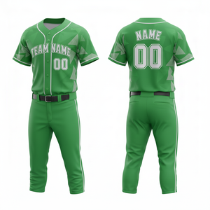 Uniforme de Béisbol Personalizado de Malla Transpirable de Poliéster, Pantalón y Camiseta de Alta Calidad, Sublimado, de Secado Rápido, Cuello en V, Unisex - Product Image 4