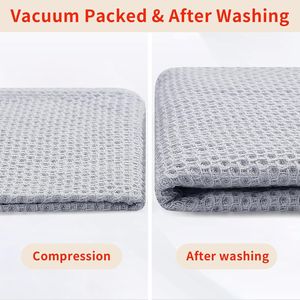 Lot de 8 torchons de cuisine en coton gaufré 100% gris clair, ultra doux, séchage rapide, 12 x 12 pouces - Product Image 2