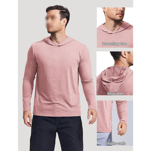 Sudadera con Capucha Abierta por Debajo para Hombre, Corte Holgado, Sin Puños, para Gimnasio, Entrenamiento, Running, Ropa Urbana Informal - Product Image 3