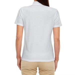 Camiseta Polo Blanca de Algodón para Mujer, Manga Corta, Color Sólido, Corte Regular Informal, Tejido Oxford Transpirable, Corte Regular, OEM - Product Image 3