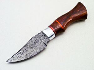Cuchillo de Caza de Acero de Damasco Forjado a Mano, Hoja Fija, Personalizable OEM, Alta Calidad, Empuñadura de Madera de Grado Industrial, Cuchillo de Camping - Product Image 2
