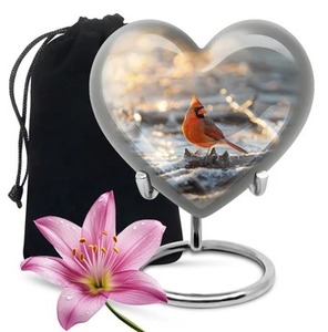 Venta caliente hermoso pájaro Fénix recuerdo corazón cremación urna para adultos para cenizas humanas con soporte y bolsa de terciopelo gratis - Product Image 6