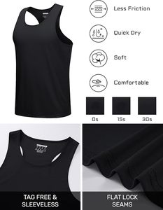 Men's <b>Neon</b> Green Sleeveless Tank <b>Top</b> Quick Dry Sporty Fit Bodybuilding <b>Vest</b> O Neck Knitted Polyester Solid Color - Product Image 3