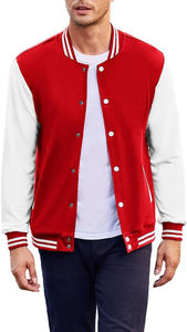 Embroidery Logo <b>Leather</b> Sleeves Wool Letterman Varsity <b>Jacket</b> <b>Men</b> Baseball <b>Jacket</b> for Unisex - Product Image 4