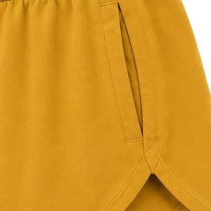Shorts de sport jaune moutarde pour femmes, taille élastique avec cordon de serrage, pour la course, la gym, l'entraînement, décontractés, séchage rapide, vêtements de sport, personnalisables OEM - Product Image 4