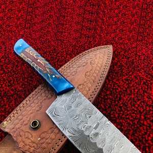 UMAR FAROOQ CKS-63 Custom Handmade Modern Chef <b>Knife</b> Extra <b>Sharp</b> Forged Damascus Steel Blade 8in Length Ambidextrous 3.0mm Resin - Product Image 4
