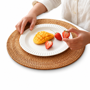 Nouveauté 2023 : Napperons en rotin au design moderne, tissés à la main, écologiques, accessoires de cuisine, taille personnalisable disponible pour la maison et l'hôtellerie - Product Image 1