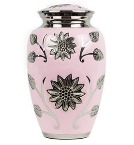 Urne funéraire classique en métal gravée Rose Blanche pour cendres humaines adultes, style américain/européen - Product Image 5