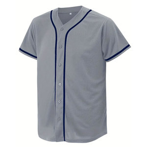 Camiseta al por mayor con MOQ bajo, 100% poliéster, jersey de béisbol para hombre y joven, uniformes de softbol personalizados, color sólido estampado - Product Image 2