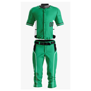 Conjunto de Uniforme de Béisbol Verde para Hombre, Jersey de Manga Corta y Pantalones, Impresión Sublimada, Secado Rápido, Poliéster, Todas las Temporadas, Números de Equipo para Adultos - Product Image 1
