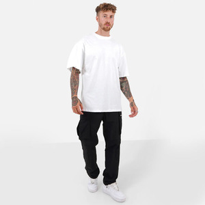 High Quality Men's <b>Black</b> Cargo Pants Elastic Waist Multiple <b>Pockets</b> Casual Cotton <b>Trousers</b> Breathable Straight Fit Spring Style - Product Image 2