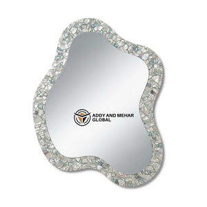 กระจกติดผนังงานแต่งงานทรงสี่เหลี่ยมสไตล์อาร์ตเดโคสุดหรู ทำจากไม้เอ็มดีเอฟ งานแฮนด์เมด พร้อมดีไซน์ตกแต่งรักษ์โลก หนา 5 มม. พร้อมกรอบ - Product Image 1