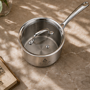 Heavy Gauge Triply Stainless Steel Milk <b>Pan</b> Long Handle Fast Heating Commercial Use - Product Image 4