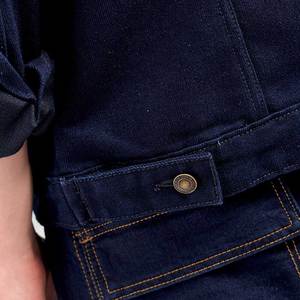 Men's Dark Blue Denim <b>Jacket</b> Skull Print Turn-down Collar Regular Fit Cotton <b>Punk</b> Style Autumn Wear - Product Image 5