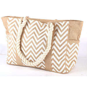 Sac fourre-tout en toile de jute haute résistance, écologique et réutilisable pour les courses au supermarché et à l'épicerie - Product Image 1