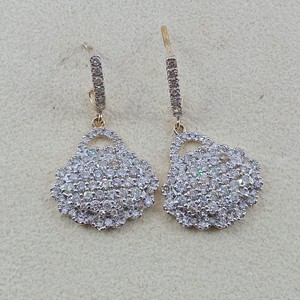 Round Cut Natural Diamond Ladies <b>Stud</b> <b>Earrings</b> Women 1.70 Cttw 925 <b>Sterling</b> <b>Silver</b> Yellow Gold Plated Prong <b>Set</b> Trendy Wholesale - Product Image 5